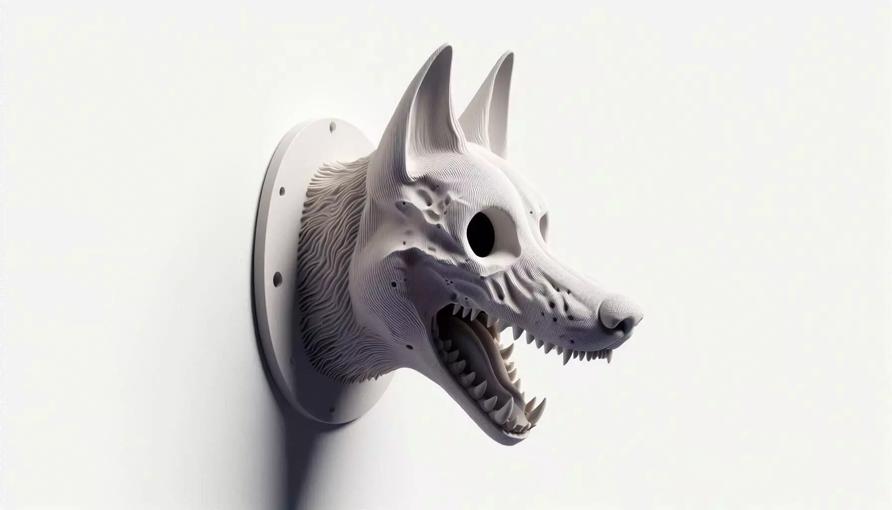 Dog Head Wall Mount 3D Model 3D print model