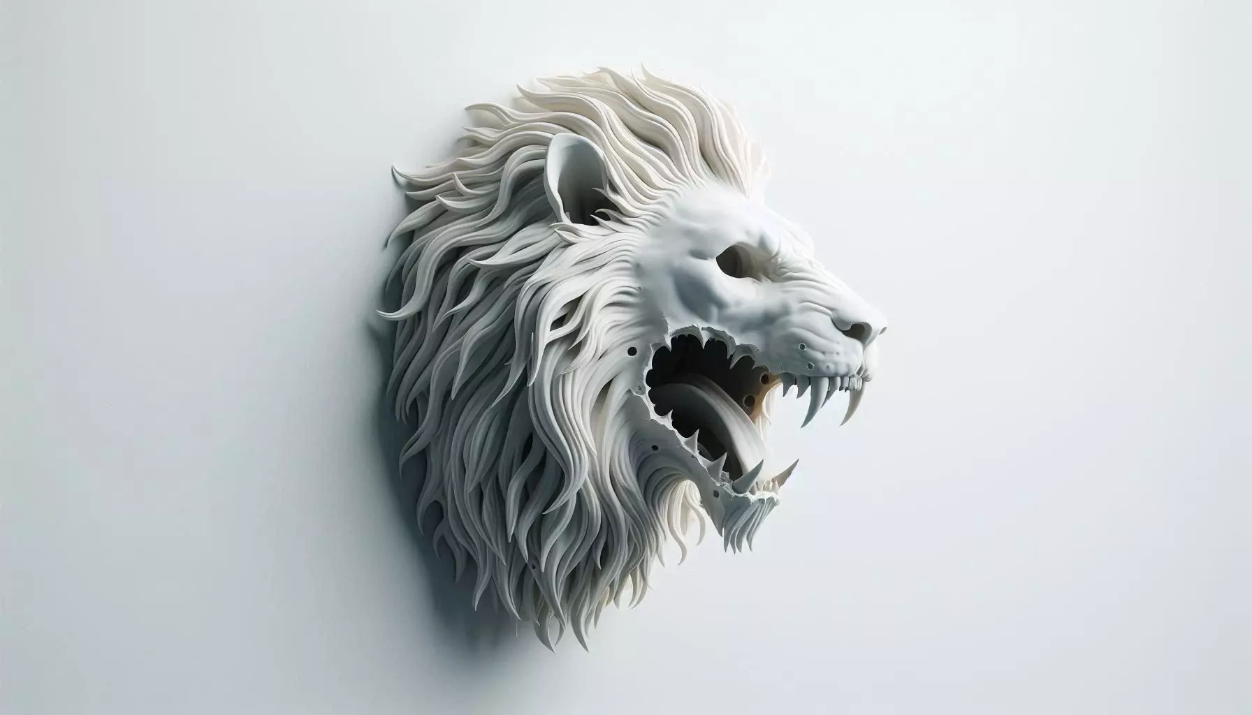 Lion Head Wall Mounted Sculpture 3D print model