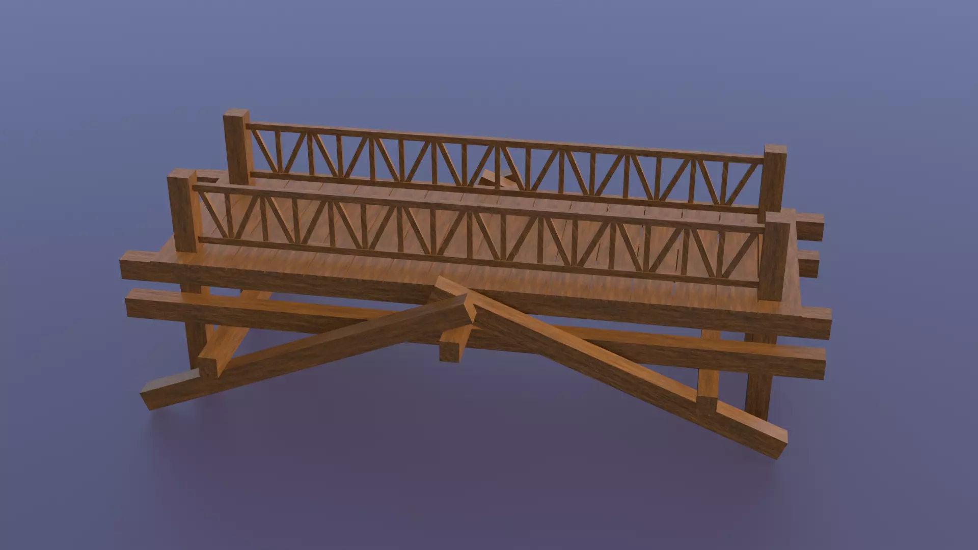 low poly wooden bridge for forest environment Free low-poly 3D model