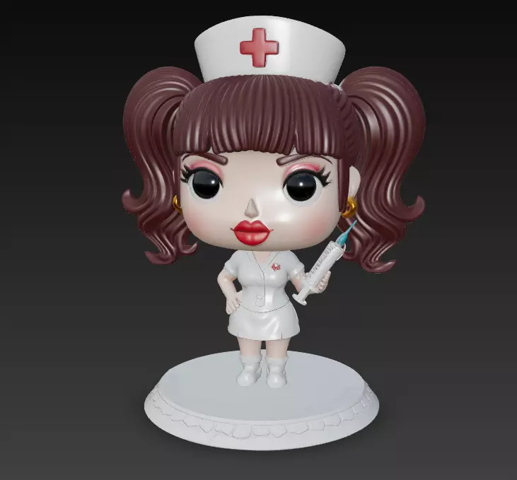 Estilo Funco Pop Figura Coleccionable Chica Enfermera 2 3D print model