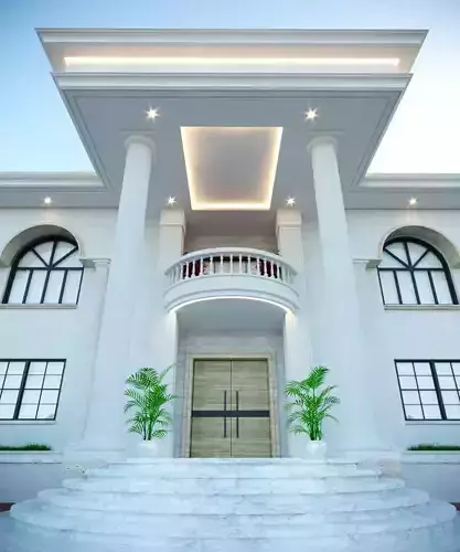 3D Architectural Model Luxury Classical Villa  High-Quality Low-poly 3D model 3