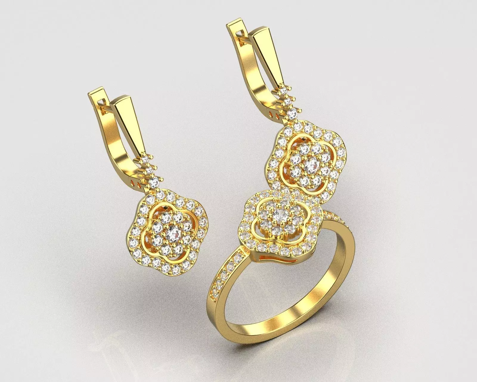 A set of rings and earrings 119 3D print model