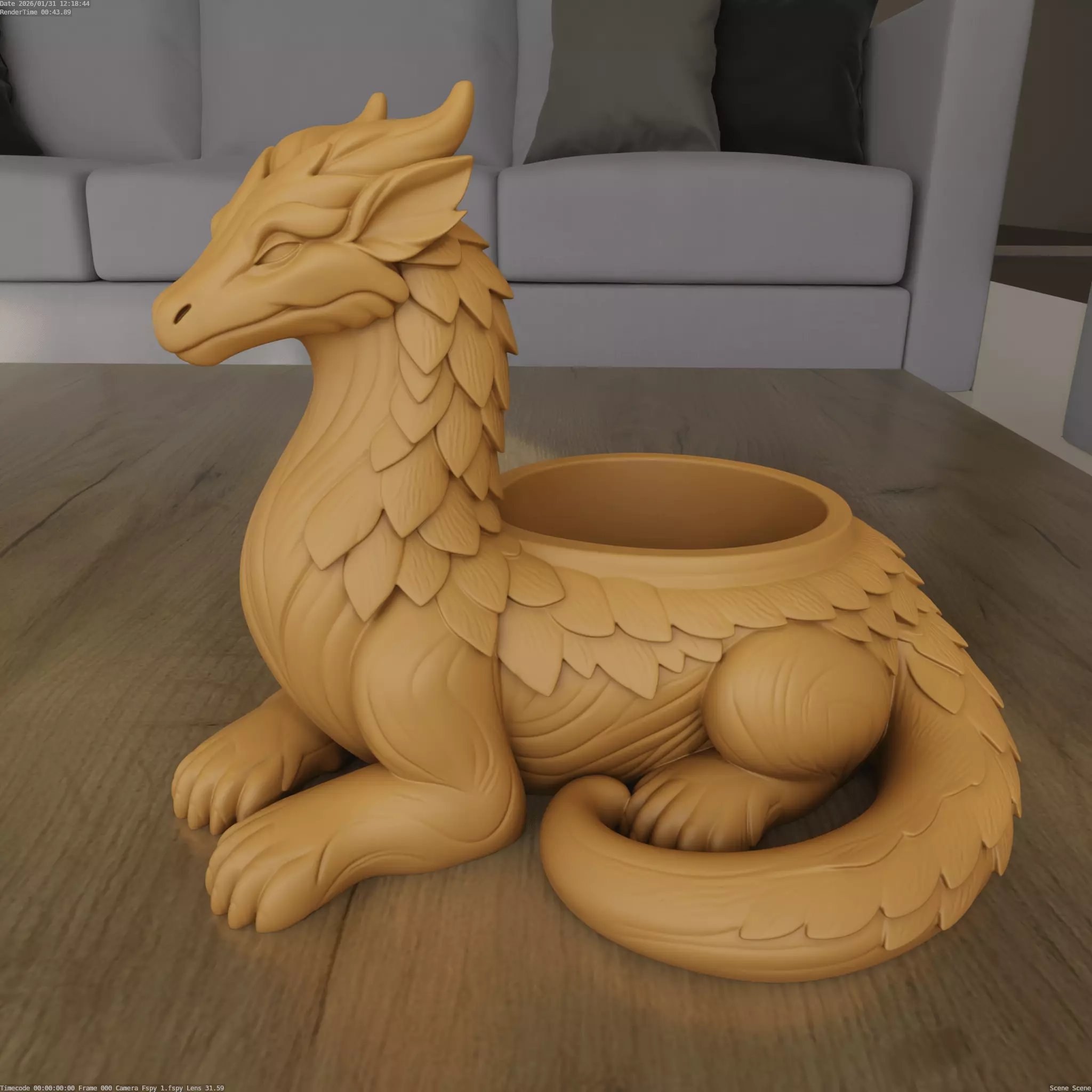 Fantasy Dragon Planter container 3D Print Model STL 3D print model