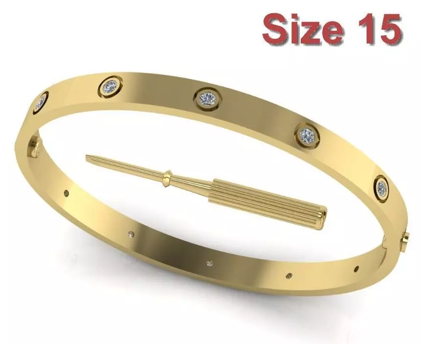 Love Bracelet With Diamond - Size 15 3D print model