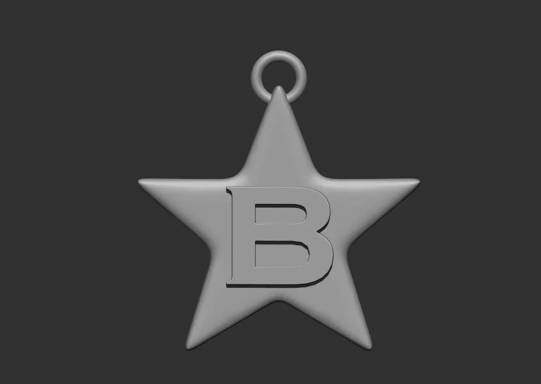 B Word Charm v3 3D Printable Model 3D print model