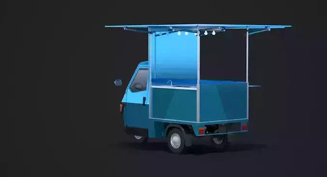 Piaggio Ape 50 Food Cart 3D model 3