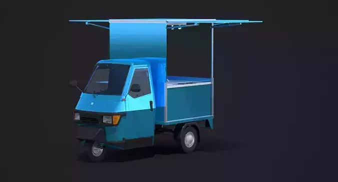 Piaggio Ape 50 Food Cart 3D model