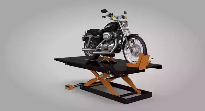 Motorcycle Lift with Bike