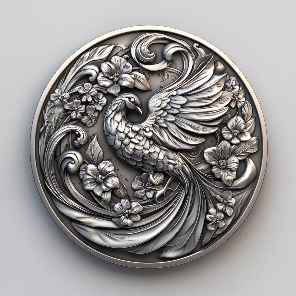 Phoenix Bird Bas Relief 3D Model Free 3D print model