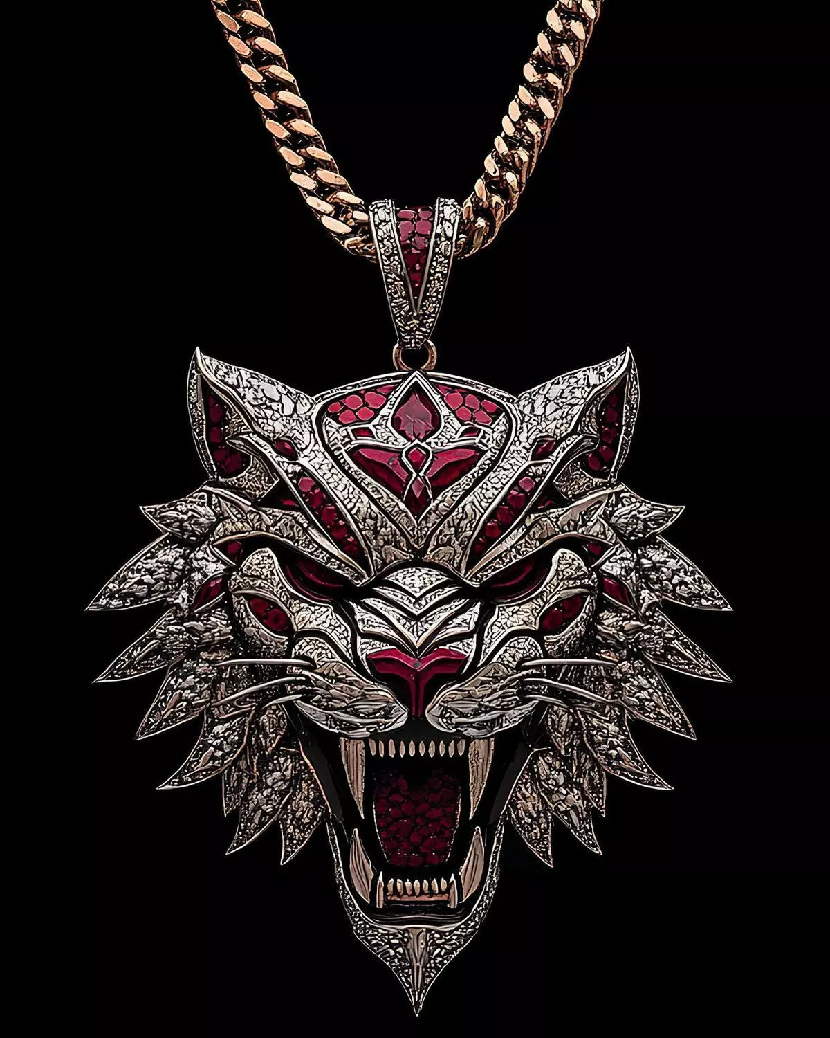 Pendant Tiger Head Tiger Face Tiger Gold Lion Silver Lion 3D print model