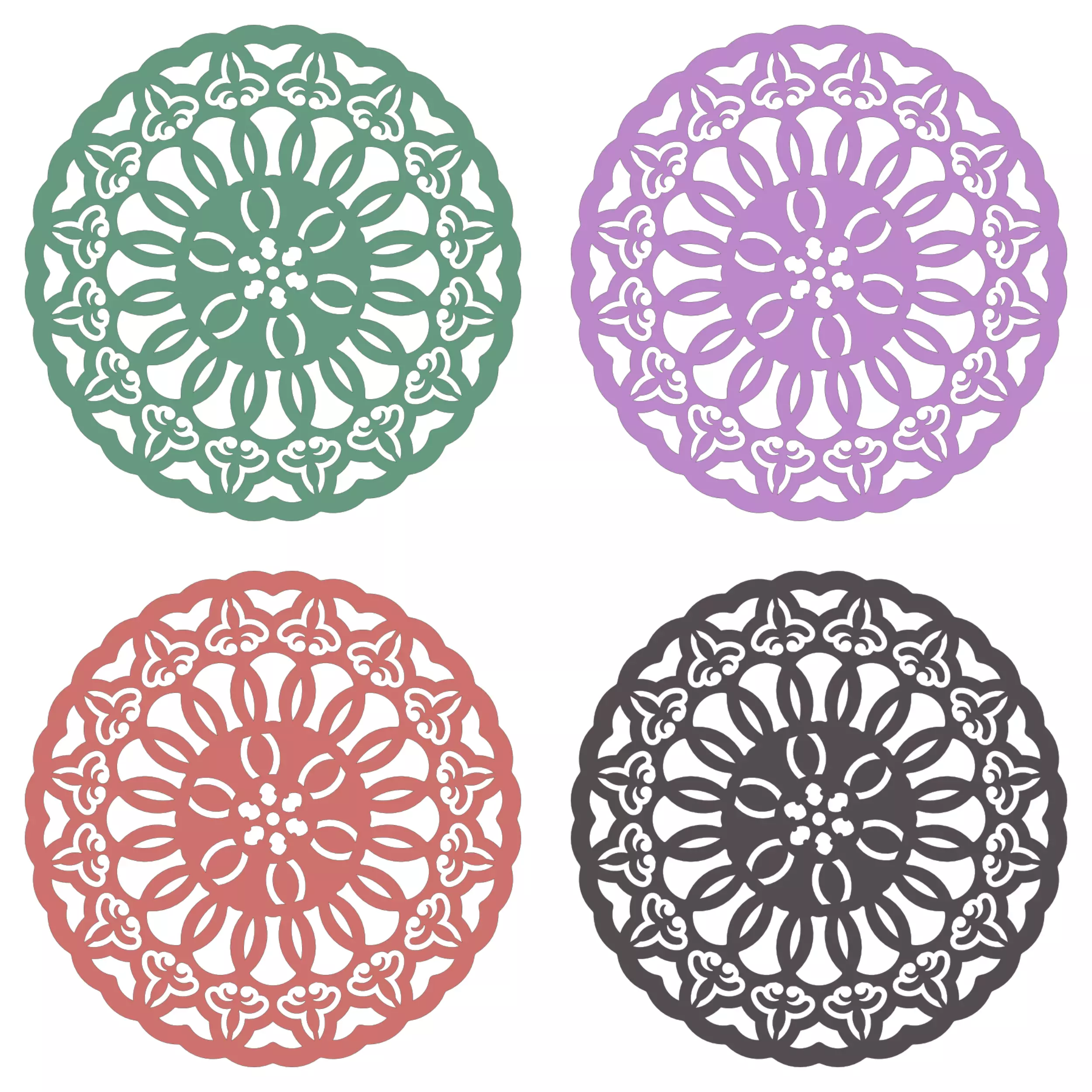 Mandala Trivet Laser Cut File 3D Pattern Solidworks and Fusion Free 3D print model