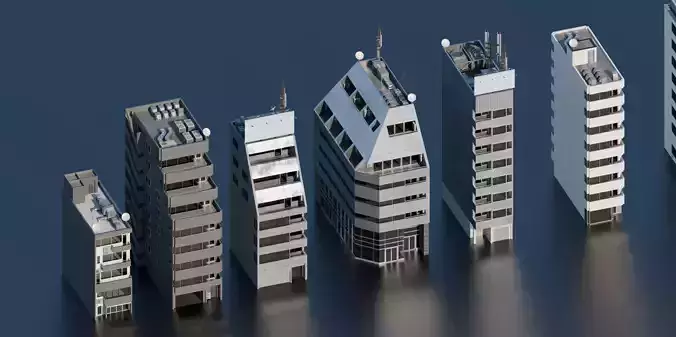 Tokyo Japan Building Pack Blender 3D model 2