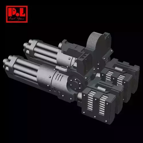 M134 Minigun dual 3D model