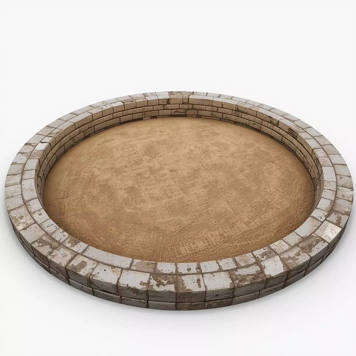 Textured Circular Stone Platform Arena 3D Model Low-poly 3D model
