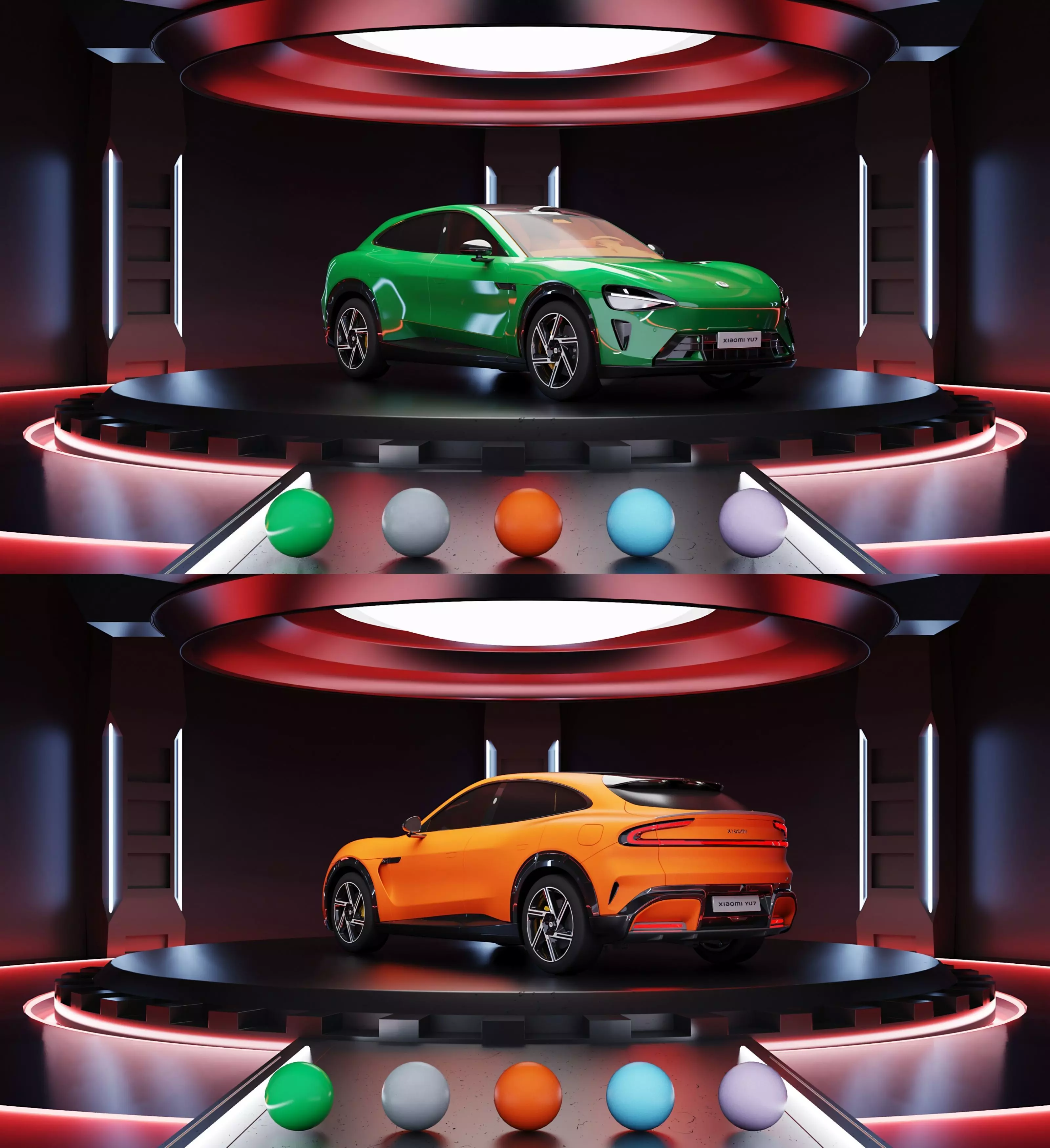 Car Showroom - Xiaomi YU7 Low-poly 3D model