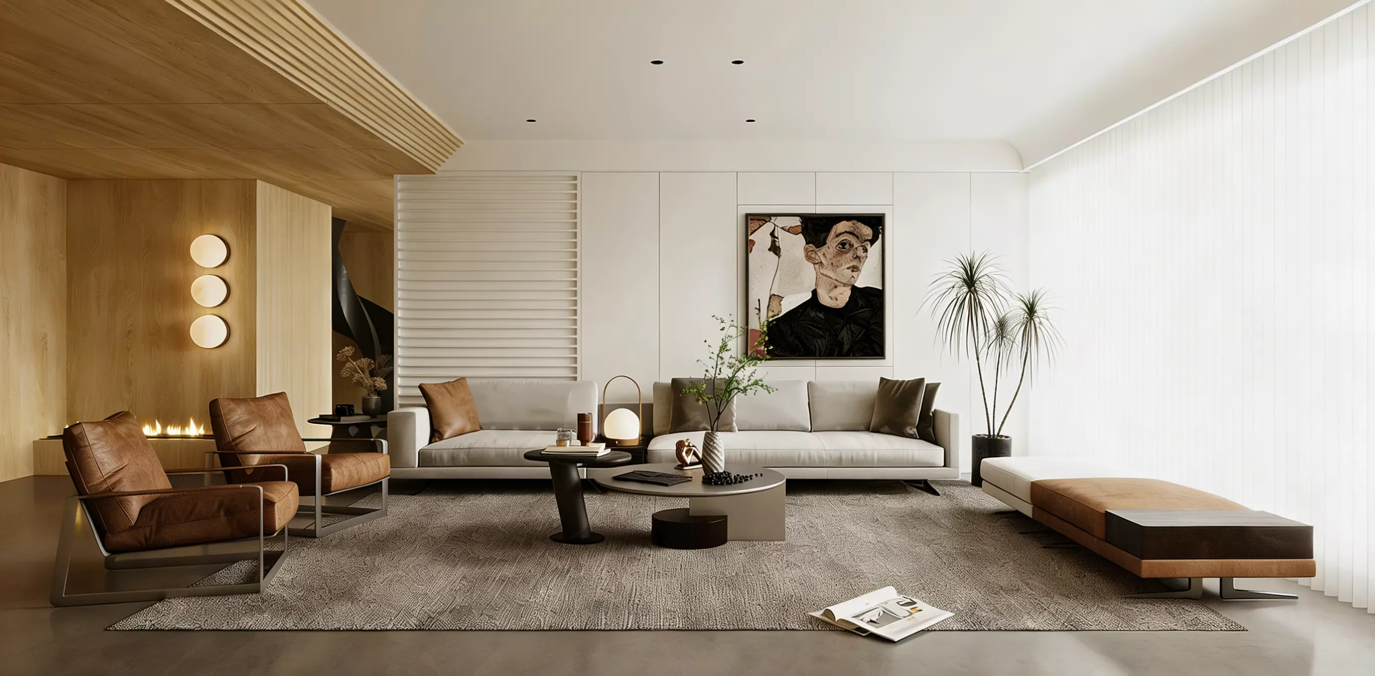 Modern villa living room 3D model