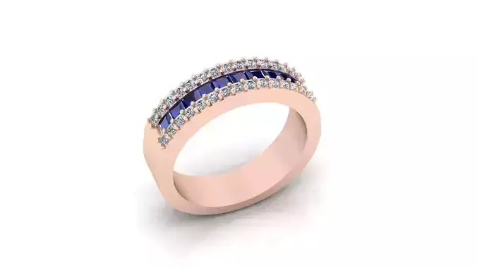 princes cut channel setting high jewelry ring
