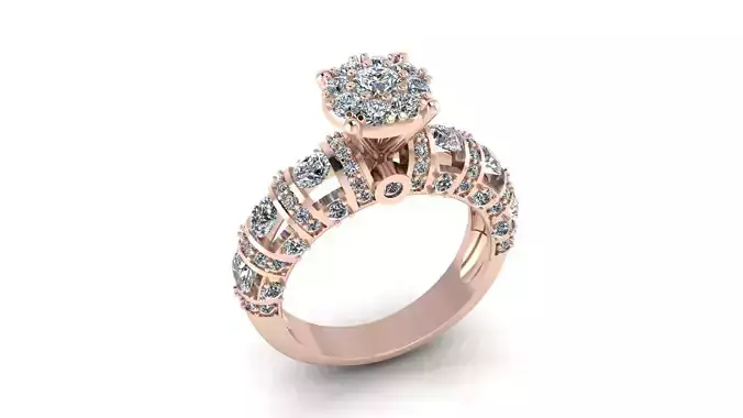 flower setting engagement high jewelry ring 