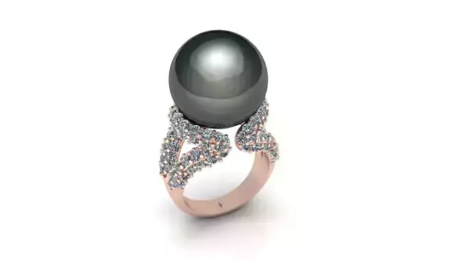 pearl pave setting high jewelry ring