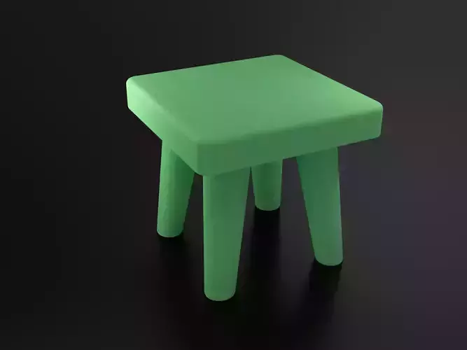 Table 02 Low-poly 3D model
