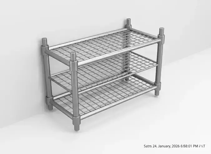 Multi Level Storage Rack Organizer 3D