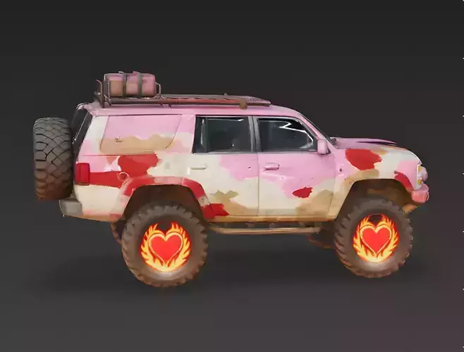Conversation Heart Pattern SUV 3D Model Low-poly 3D model 3