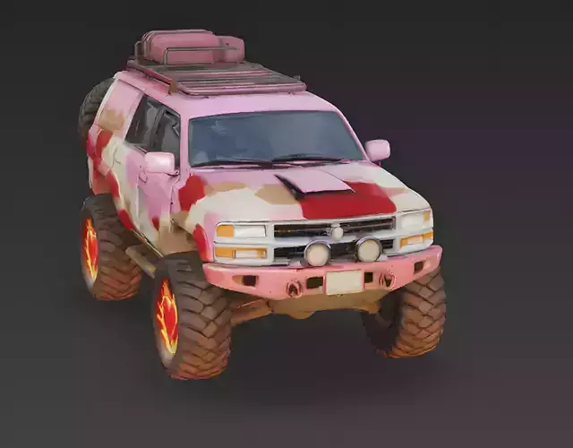 Conversation Heart Pattern SUV 3D Model Low-poly 3D model 2