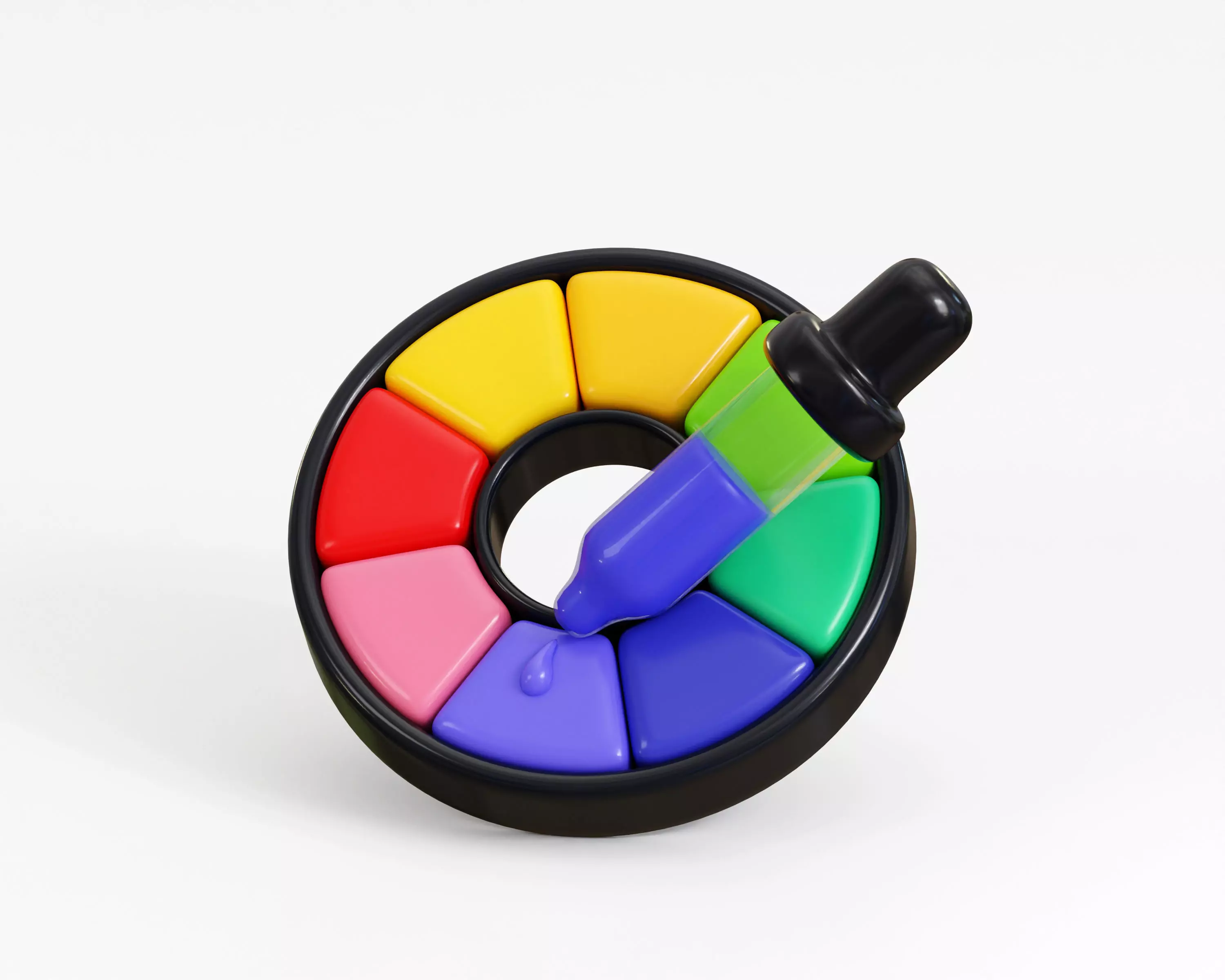 Cartoon Color Picker Low-poly 3D model
