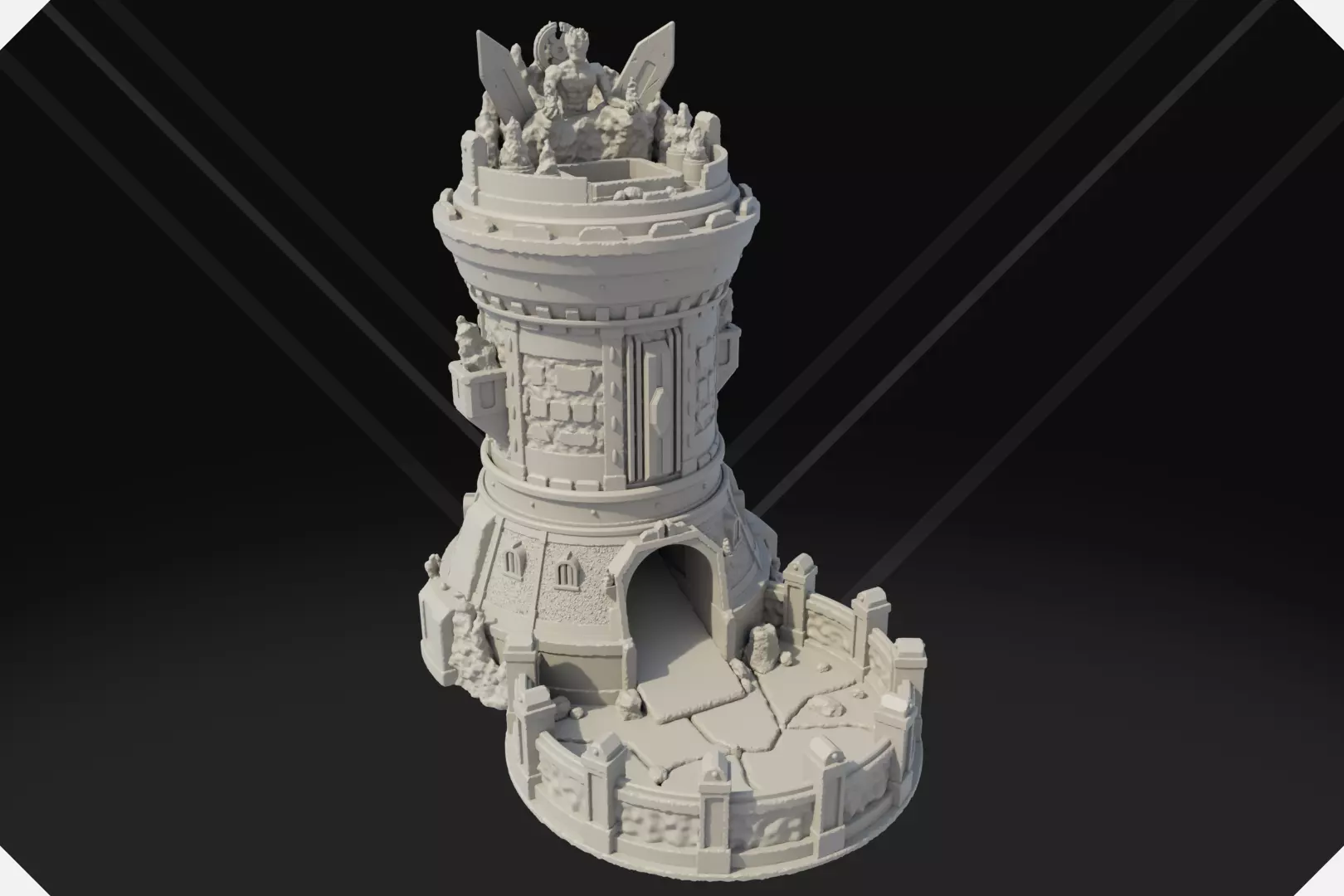 Man on Fire Dice Tower - Fiery Fate 3D print model
