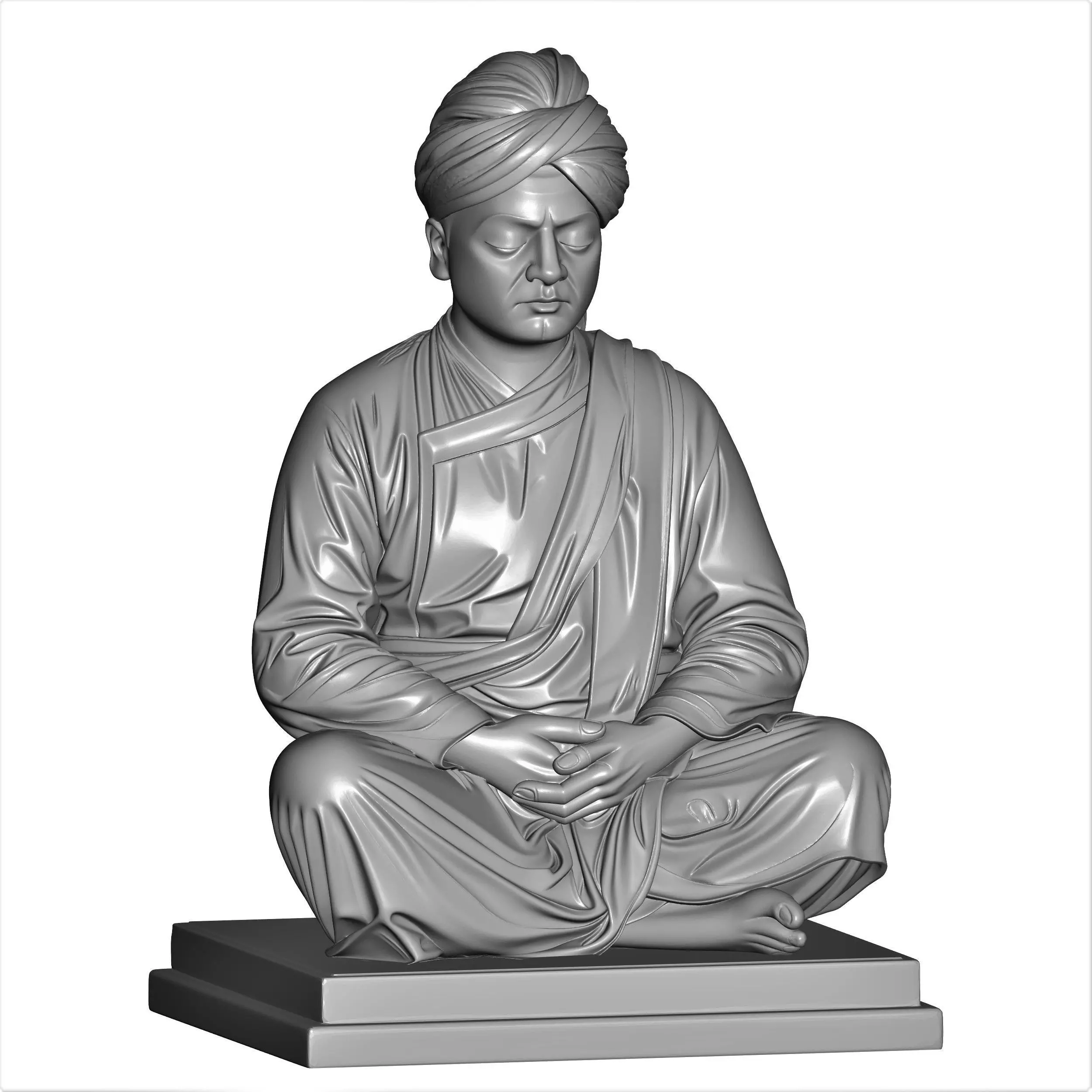 Swami Vivekananda meditating 3D print model