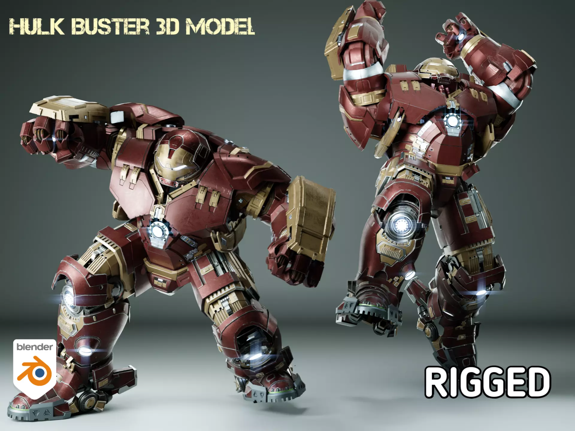 HULK BUSTER 3D MODEL RIGGED 3D model