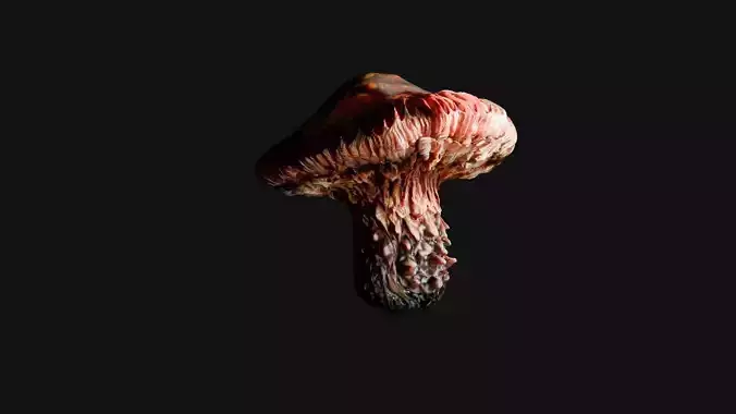 Growing Glowing Alien Mushroom Low-poly 3D model 2