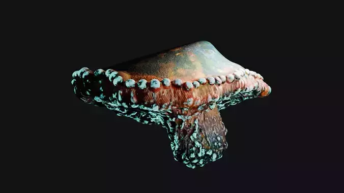 Growing Glowing Alien Mushroom Low-poly 3D model 7