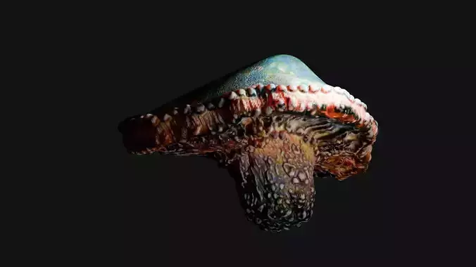 Growing Glowing Alien Mushroom Low-poly 3D model 5
