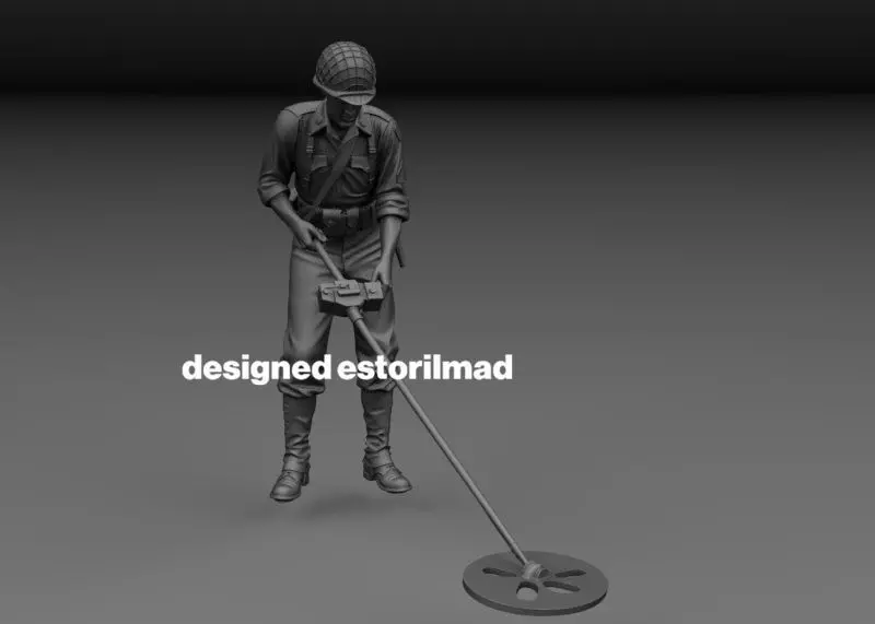 WW2 AMERICAN SOLDIER MINE DETECTOR V1 3D print model