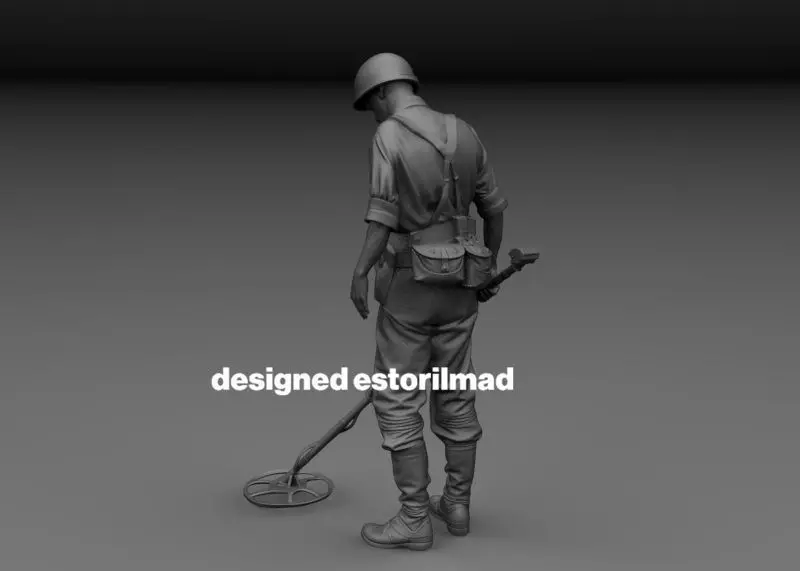 WW2 AMERICAN SOLDIER MINE DETECTOR V2 3D print model