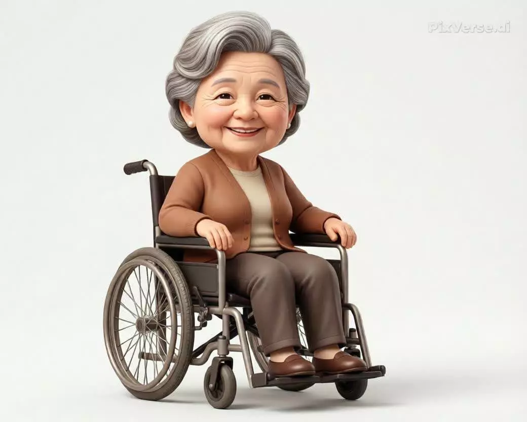 Elderly Woman Wheelchair 3D Print Model 3D print model