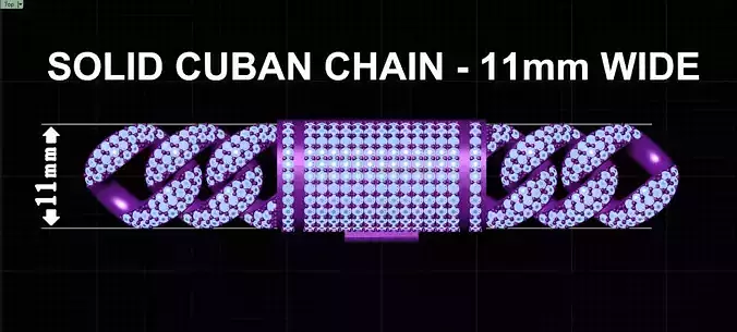 11mm Wide FULL LOCK BOX CUBAN Link Chain - SOLID