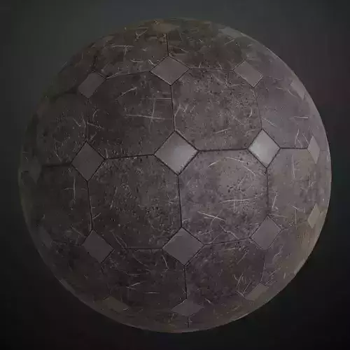 Industrial Scratched Octagon Stone Tiles PBR Seamless Texture