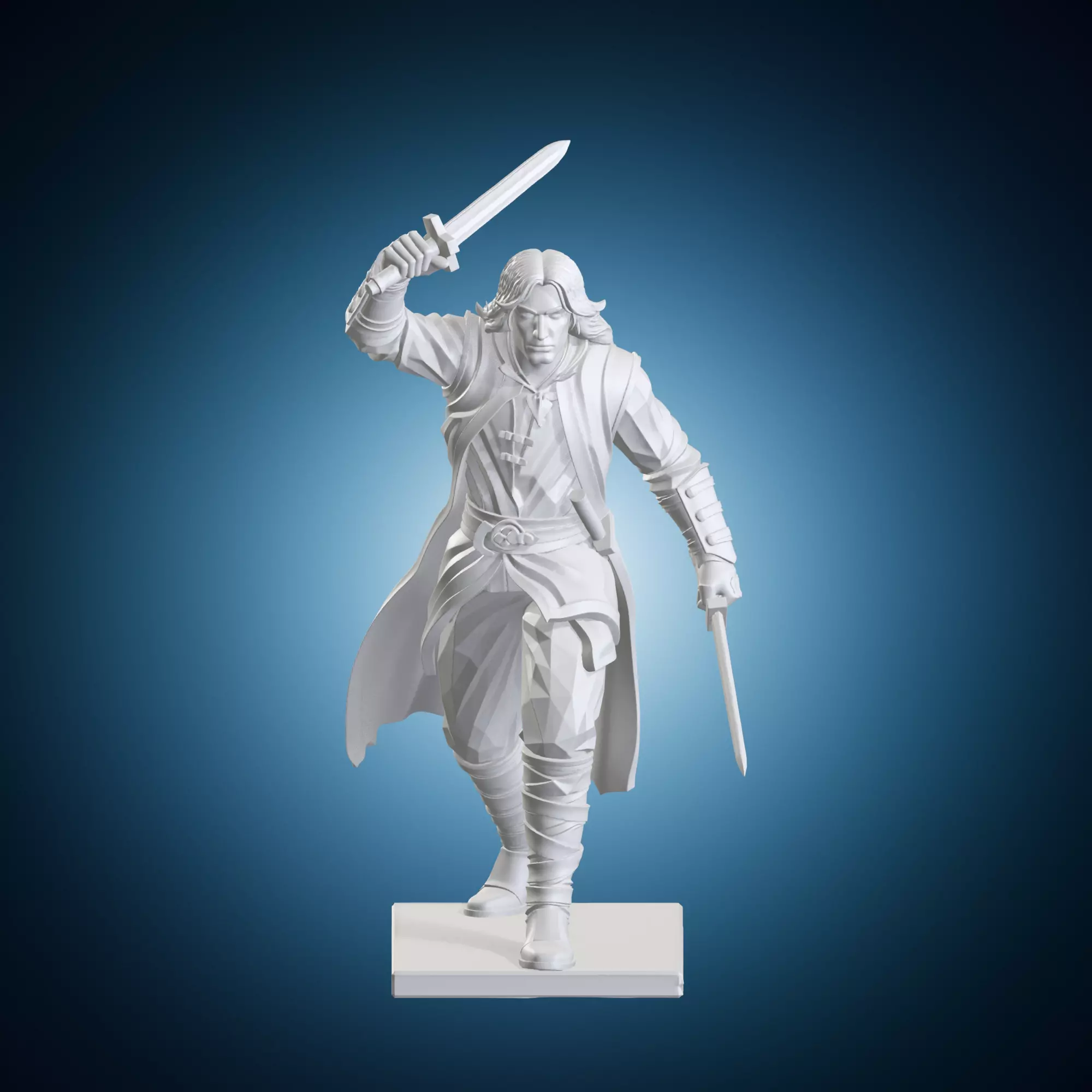 Aragorn The Lord Of The Rings Statue On Base 3D print model