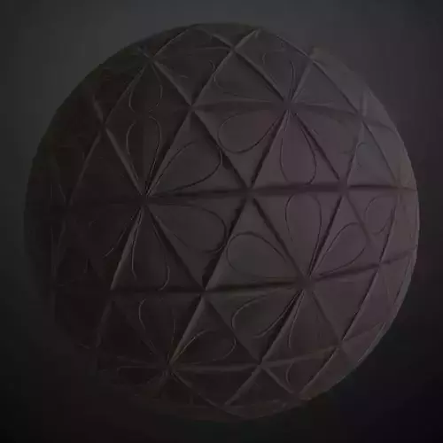 Dark Geometric Floral Petal Tiles PBR Seamless Texture