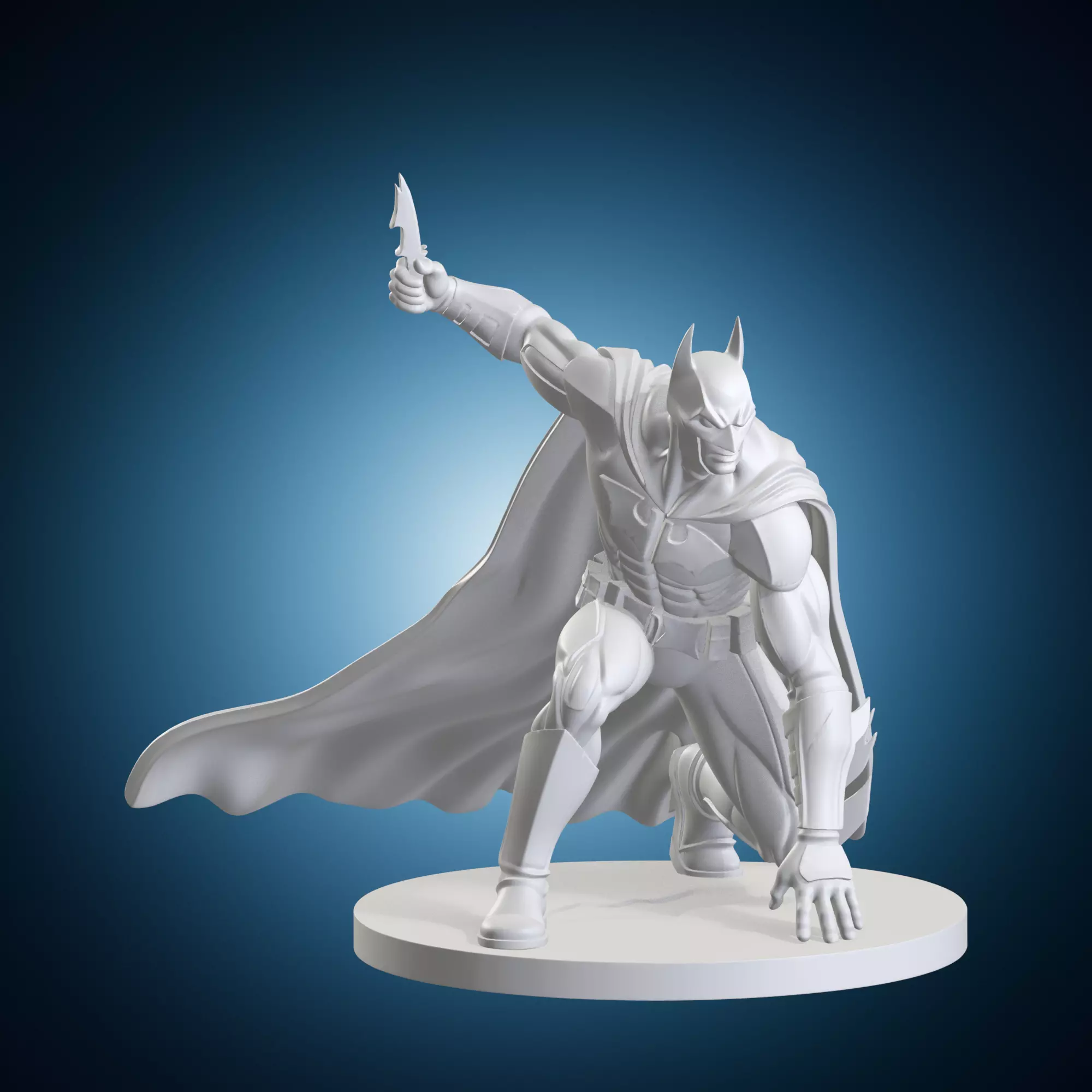 Batman Arkham Statue With Batarang On Base 3D print model
