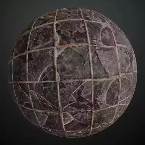 Industrial Cracked Dark Stone Tiles PBR Seamless Texture