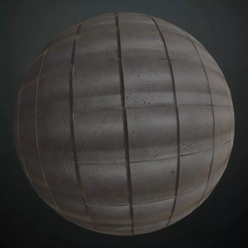 Pitted Industrial Concrete Square Tiles PBR Seamless Texture
