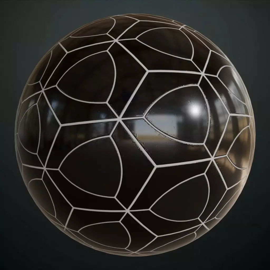 Modern Glossy Petal Mosaic Tiles PBR Seamless Texture