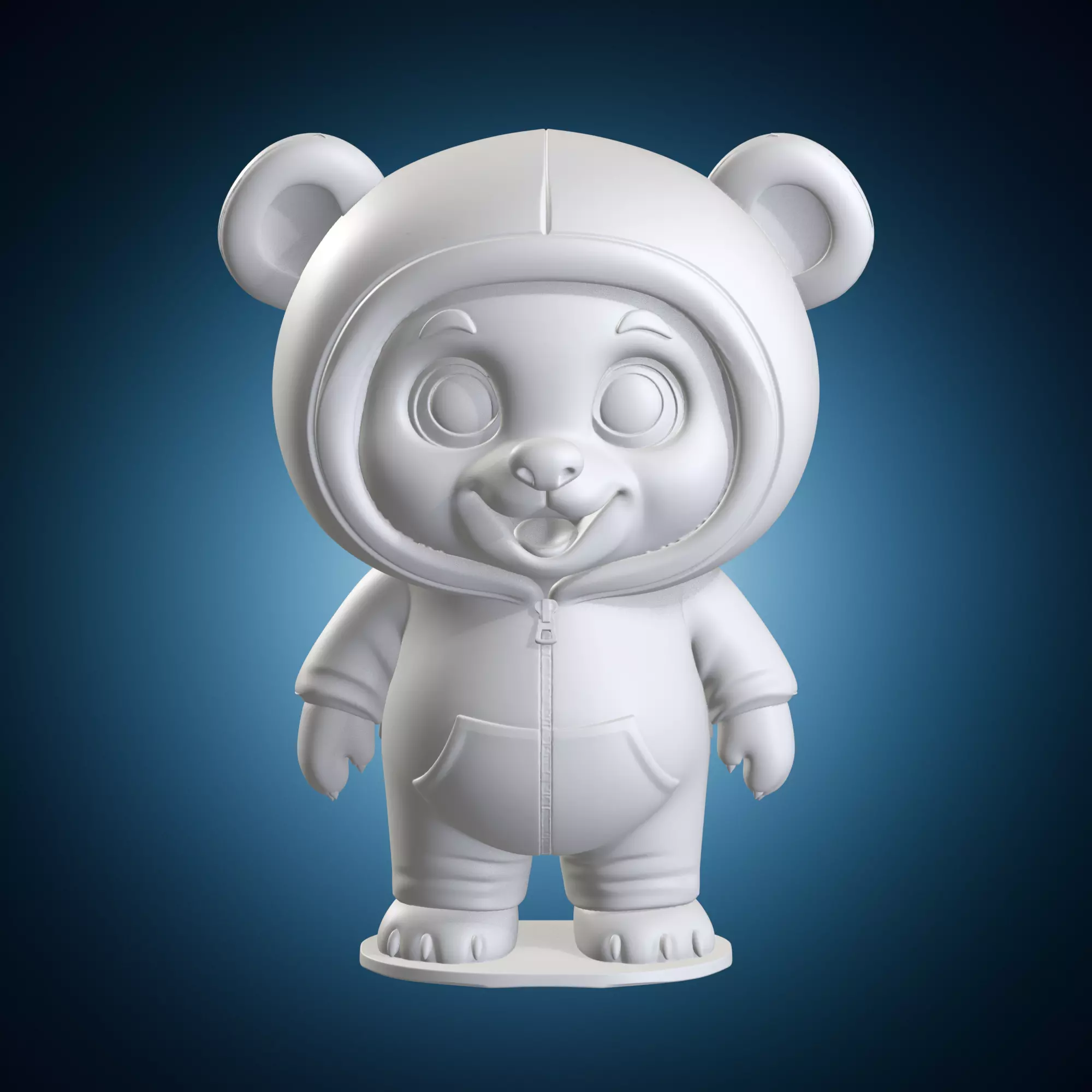 Chibi Bear Kid Cartoon Character Figure 3D print model
