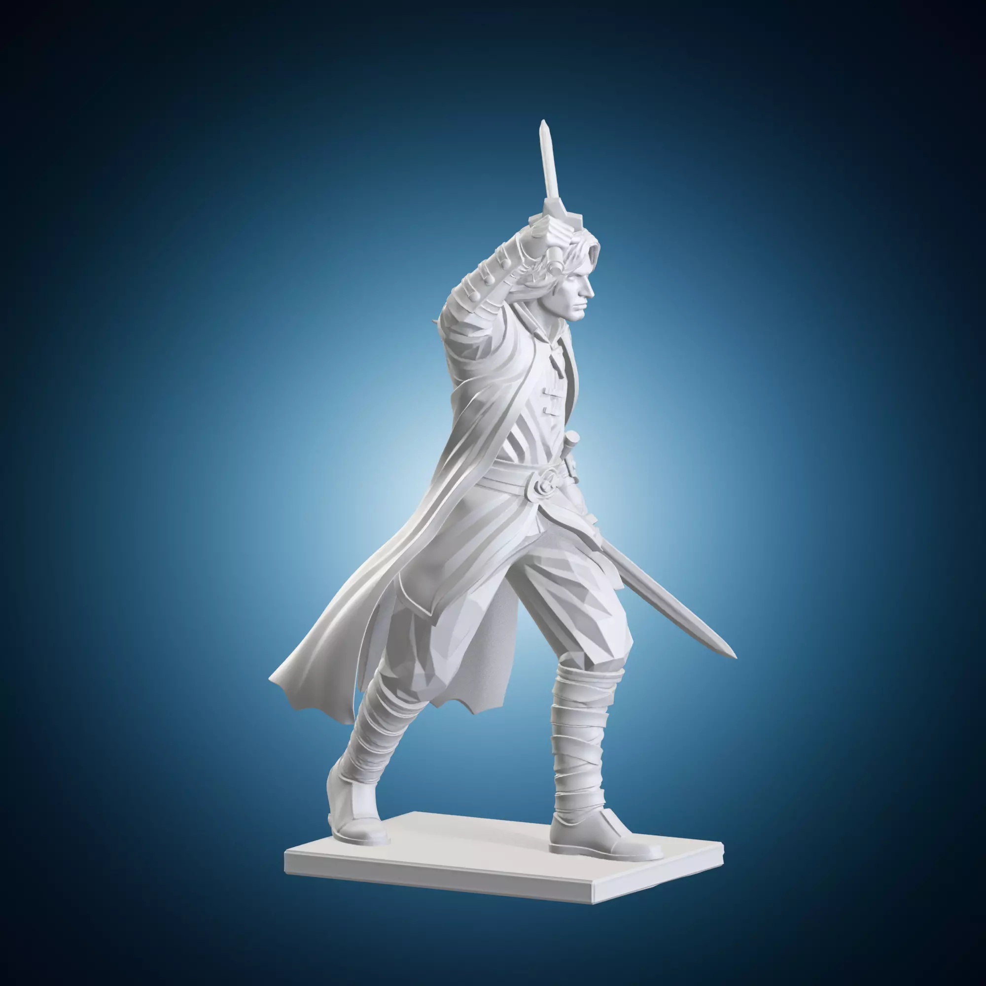 Aragorn The Lord Of The Rings Statue On Base 3D print model