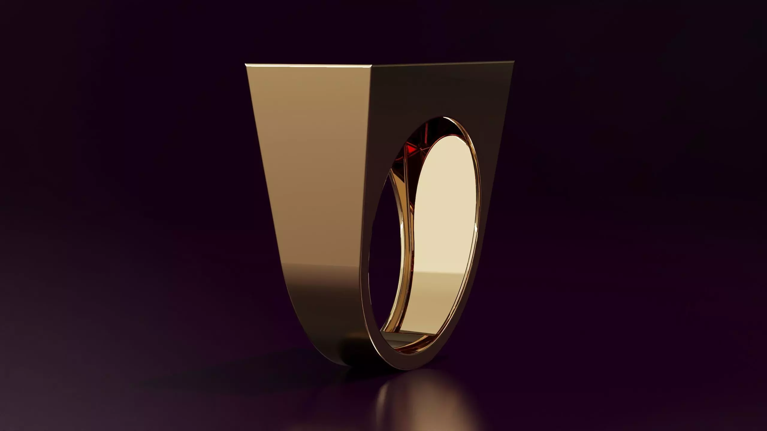 free form square ring N20 54EU SIZE 3D print model
