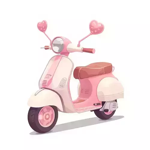 Stylized 3D Valentine Scooter Model