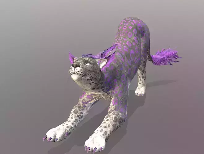 MYTHICAL PANTHER HYGIENE HOWL IDLE Fbx Pbr Animated 3D model